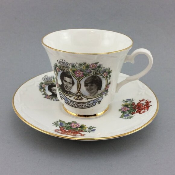 Vtg Canadian Classic Prince Charles Lady Diana Royal Wedding Teacup and Saucer - Picture 1 of 14